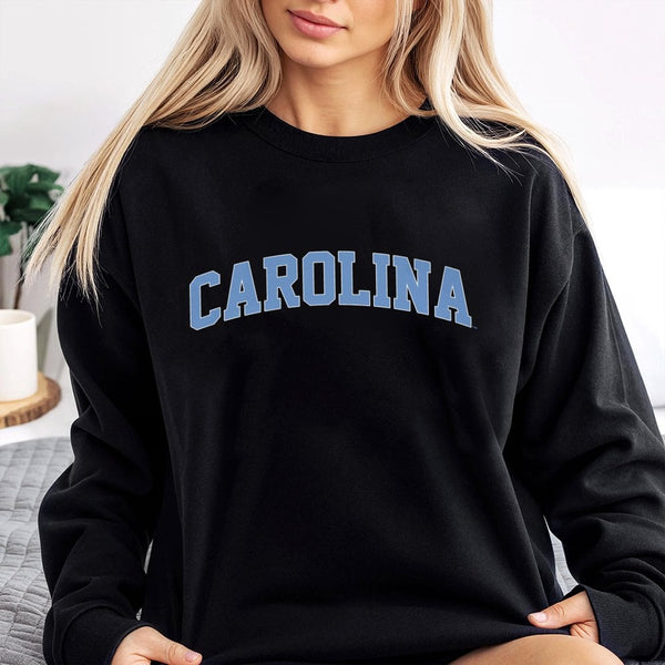 Carolina Crewneck Sweatshirt | Vintage Collegiate Lettering | Premium Cotton Blend | Unisex Comfort Gift for University Stude