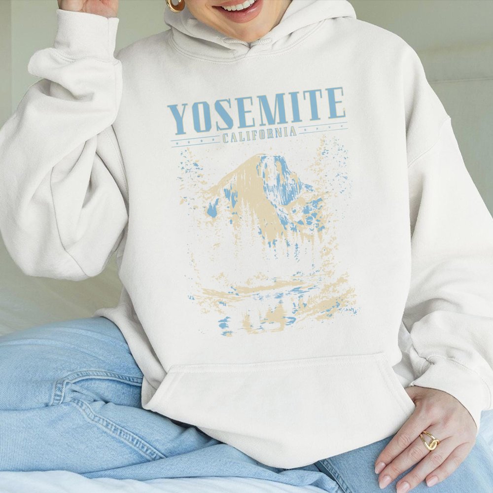 Yosemite National Park Hoodie | Retro Half Dome Graphic Sweatshirt | Premium Cotton Blend | Nature Lover Gift for Hikers and 
