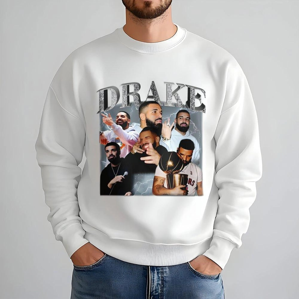 Drake Vintage Sweatshirt | 90s Rap Graphic Retro Bootleg Design | Premium Cotton Blend | Music Fan Gift For Men & Women