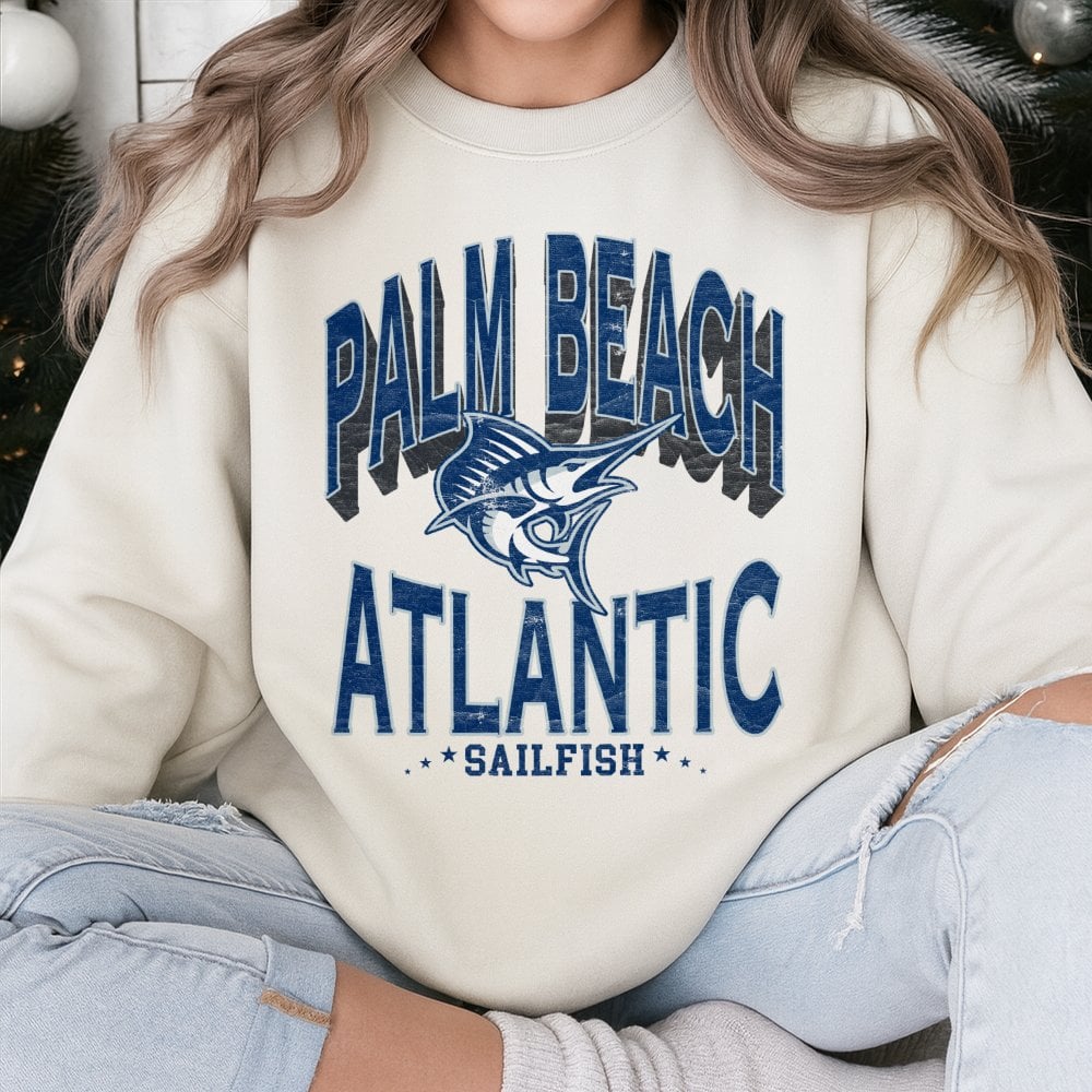 Palm Beach Atlantic University Sweatshirt | Vintage Sailfish Mascot Logo | Premium Cotton Blend | Gift For PBA Alumni Student
