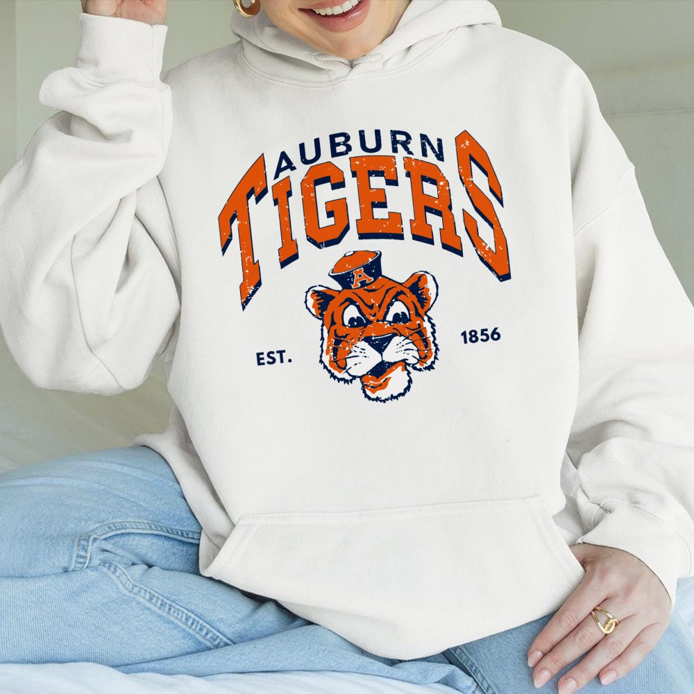 Auburn Tigers Hoodie | Vintage Mascot Graphic Sweatshirt | Cotton-Blend Premium Apparel | Fan Gift for Men and Women
