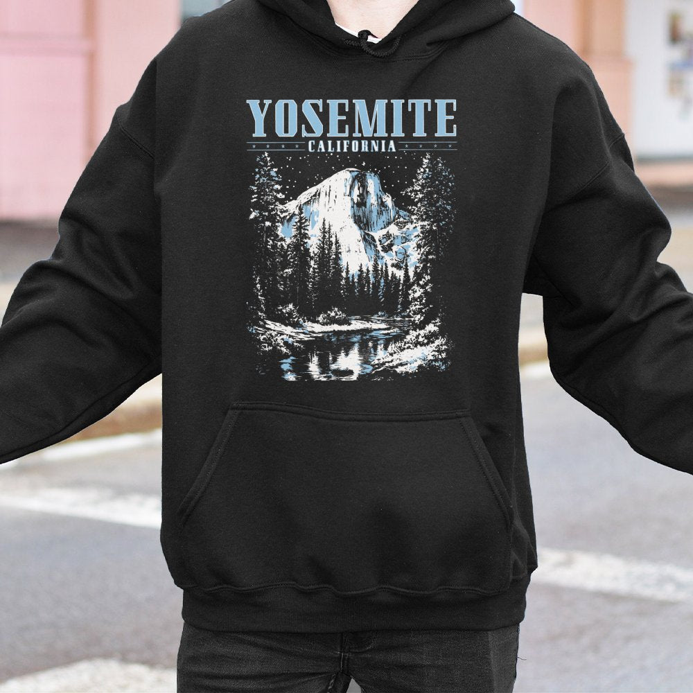 Yosemite National Park Hoodie | Retro Half Dome Graphic Sweatshirt | Premium Cotton Blend | Nature Lover Gift for Hikers and 