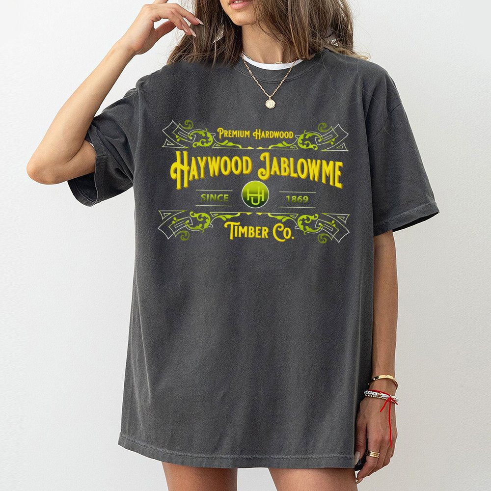Haywood Jablowme Timber Co T-Shirt | Funny Pun Hardwood Lumber Design | Premium Soft Cotton Tee | Humorous Gag Gift For Him