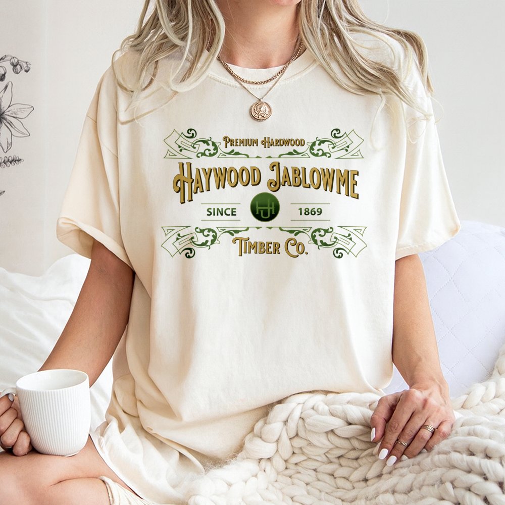 Haywood Jablowme Timber Co T-Shirt | Funny Pun Hardwood Lumber Design | Premium Soft Cotton Tee | Humorous Gag Gift For Him