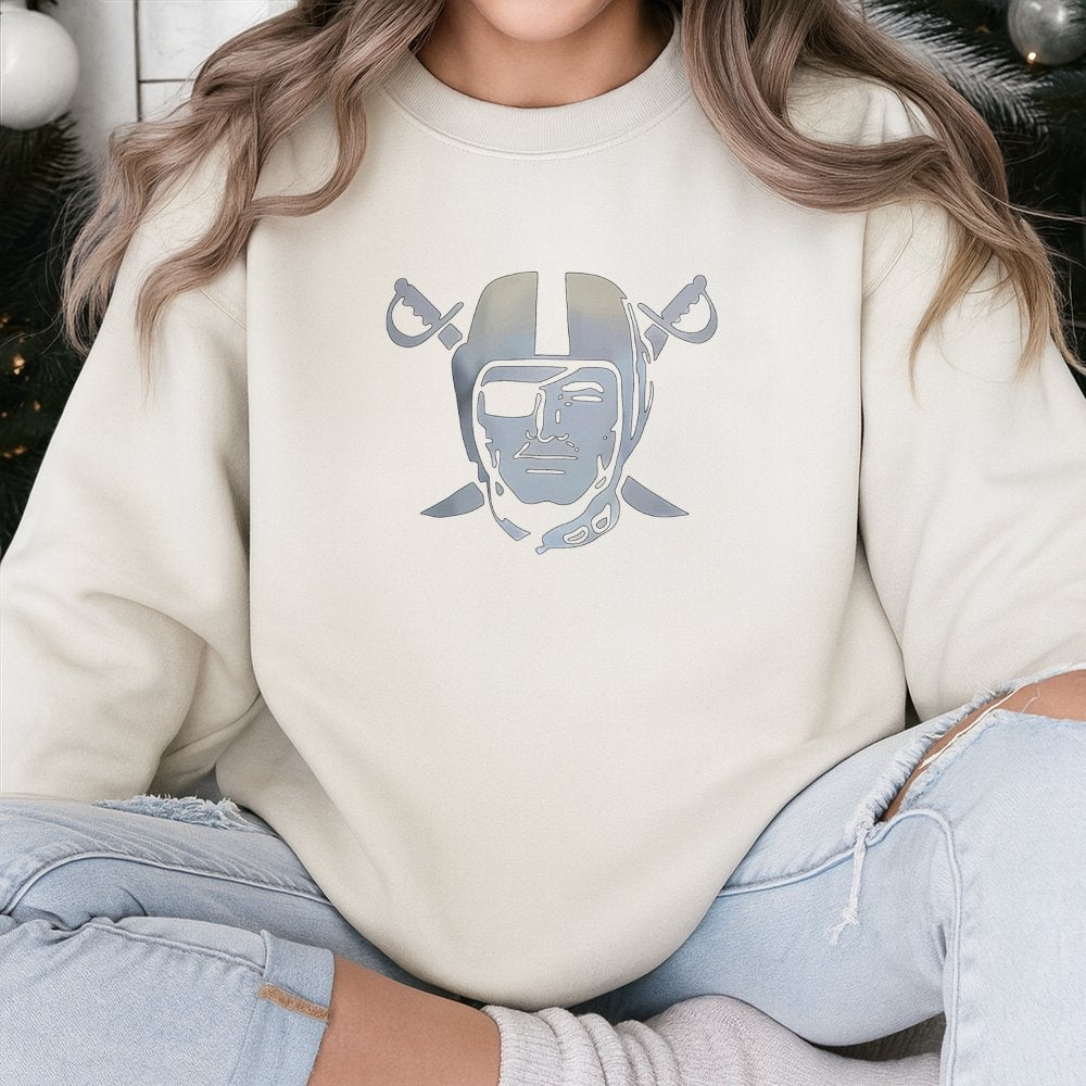 Raiders Fan Sweatshirt | Retro Football Team Graphic Logo | Premium Cotton Blend | Unisex Game Day Gift Apparel