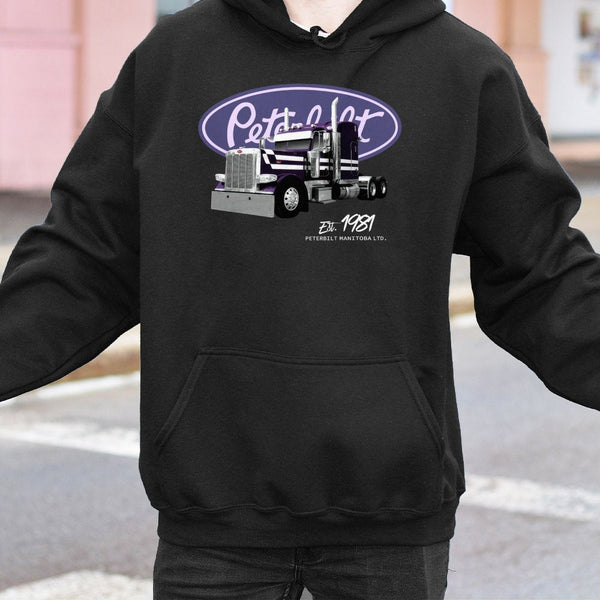 Trucker Hoodie | Classic Peterbilt Semi Truck Graphic | Premium Cotton Blend | Gift for Truck Driver and Big Rig Enthusiasts