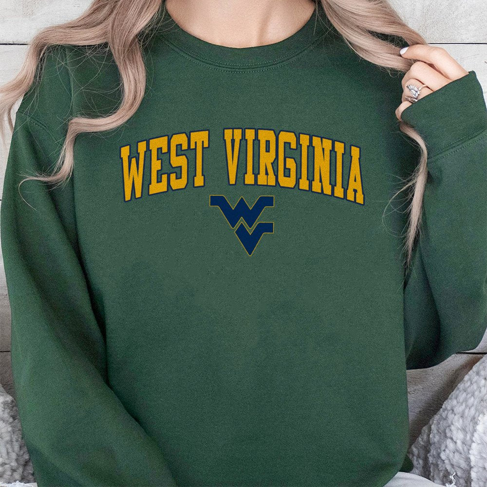 West Virginia University Sweatshirt | Collegiate Arch Logo Design | Cotton-Poly Blend Premium Comfort | Gift for Students Alu
