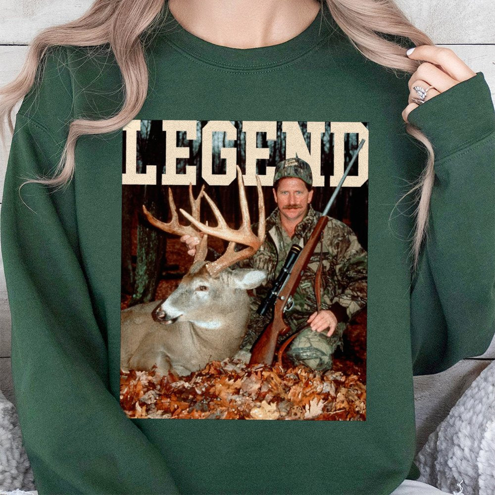 Legend Buck Hunter Sweatshirt | Vintage Hunting Graphic Print | Premium Cotton Blend Crewneck | Gift For Deer Hunters And Out
