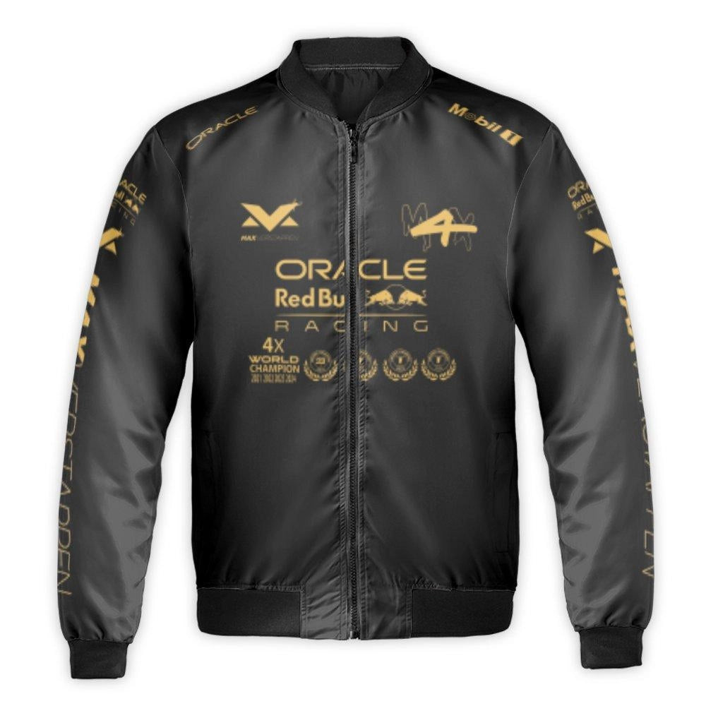 Max Verstappen Racing Bomber Jacket | 4x World Champion Red Bull Formula 1 Design | Durable Nylon Shell | Premium F1 Fan Appa
