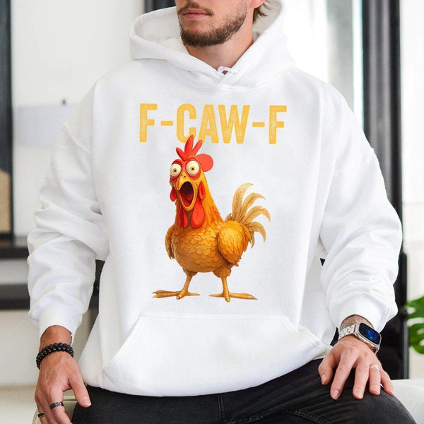 Funny Chicken Hoodie | F-Caw-F Sarcastic Bird Graphic | Premium Cotton Blend Sweatshirt | Unique Gift for Farmers and Poultry