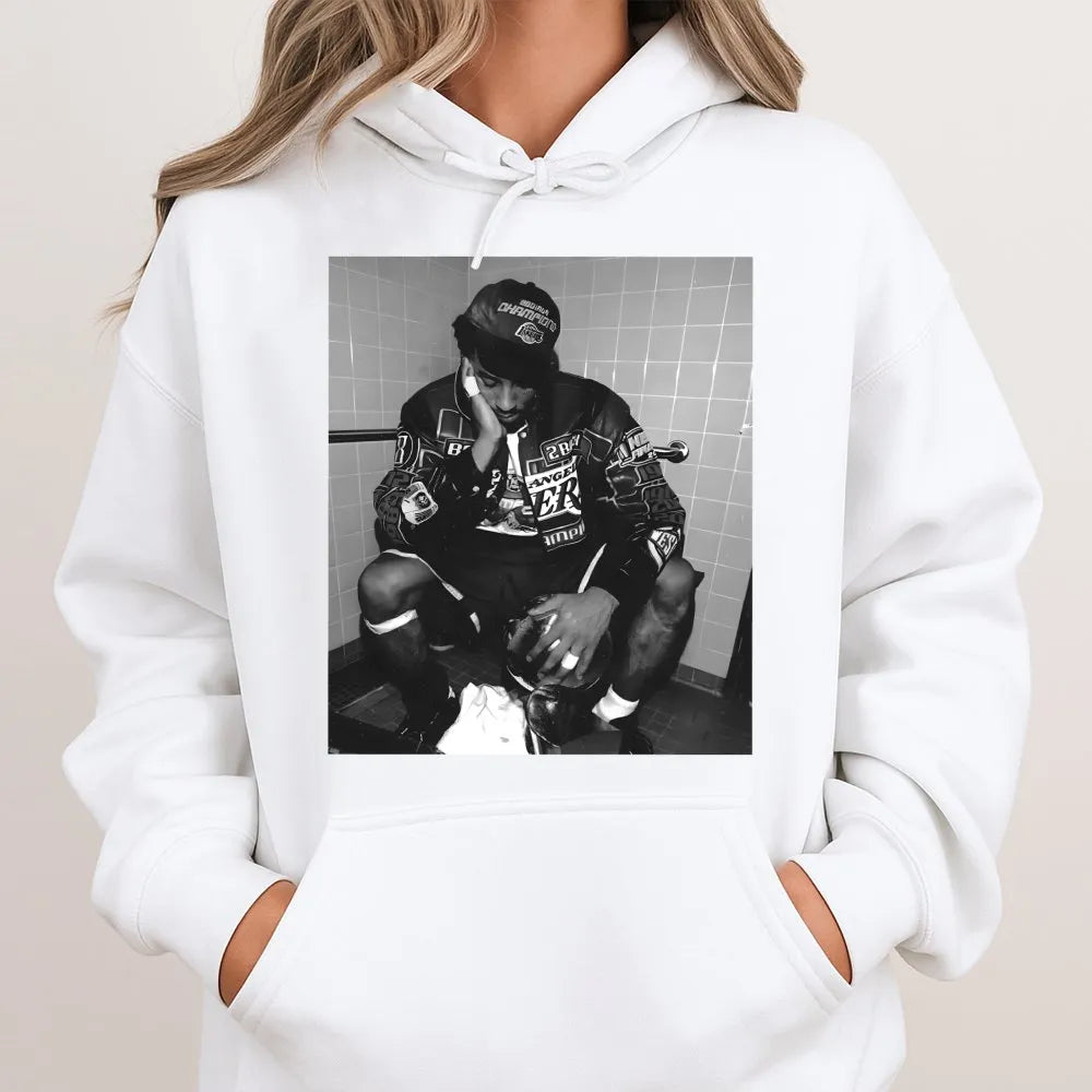 Basketball Legend Graphic Hoodie | Vintage Black And White Photo Print | Premium Cotton Blend | Gift For Basketball Fans And 