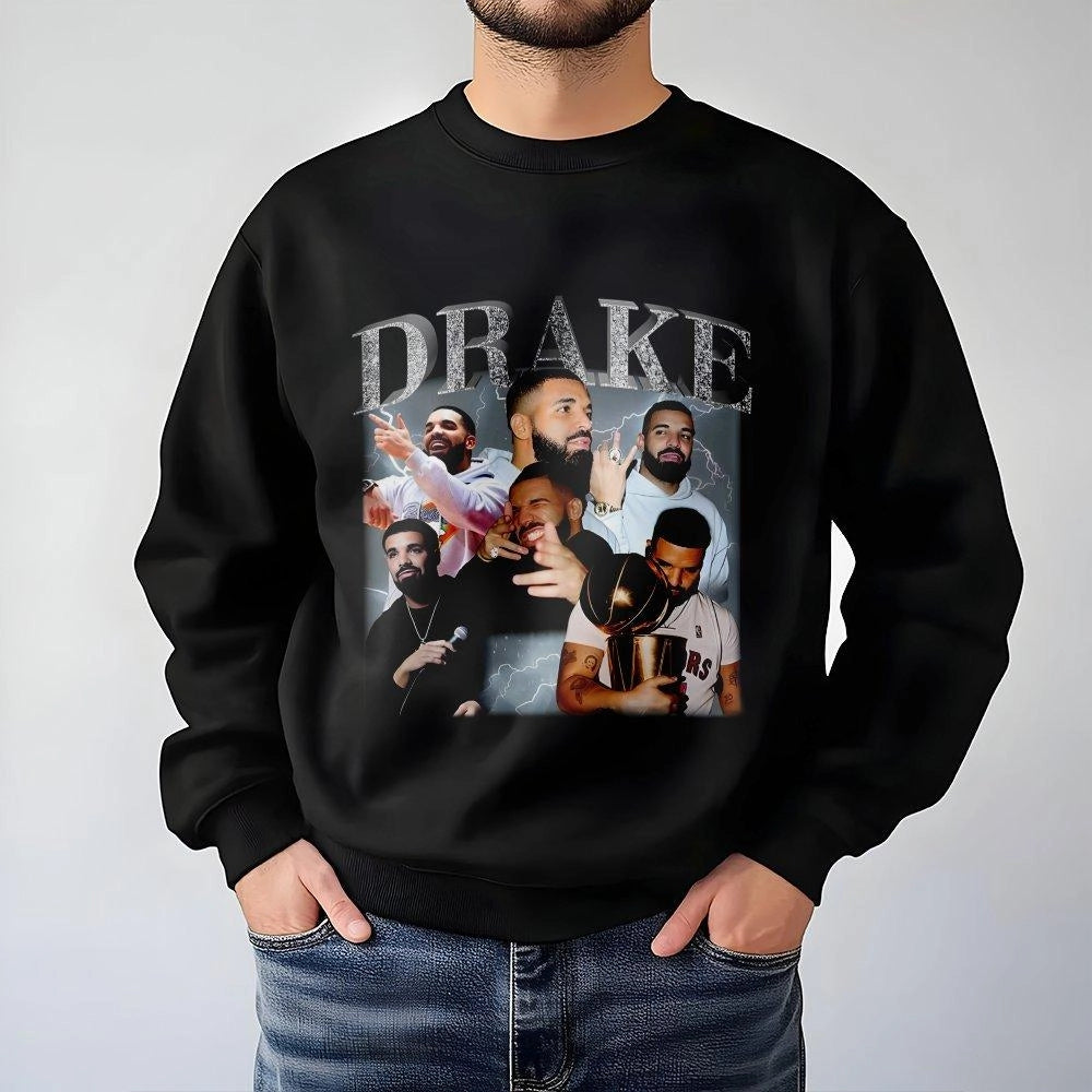 Drake Vintage Sweatshirt | 90s Rap Graphic Retro Bootleg Design | Premium Cotton Blend | Music Fan Gift For Men & Women