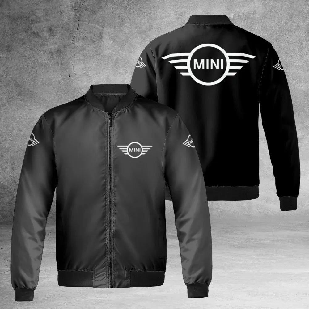 Mini Wing Logo Bomber Jacket | Streetwear Windbreaker | Nylon Quilt Lined | Unisex Automotive Fan Apparel Gift