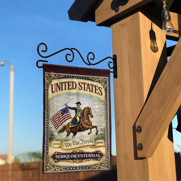 USA 250th Anniversary Garden Flag | George Washington 1776 Design | Double Sided Polyester | Patriotic We The People Home Dec