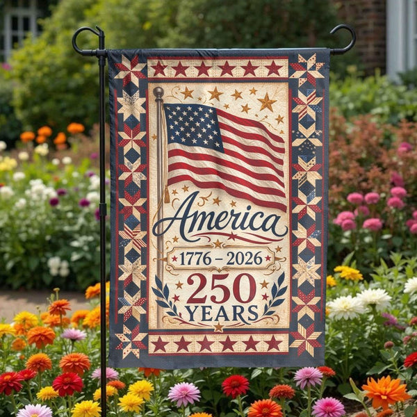 USA 250th Anniversary Garden Flag | Patriotic 1776-2026 America Decor | Weather-Resistant Polyester | Semiquincentennial Cele