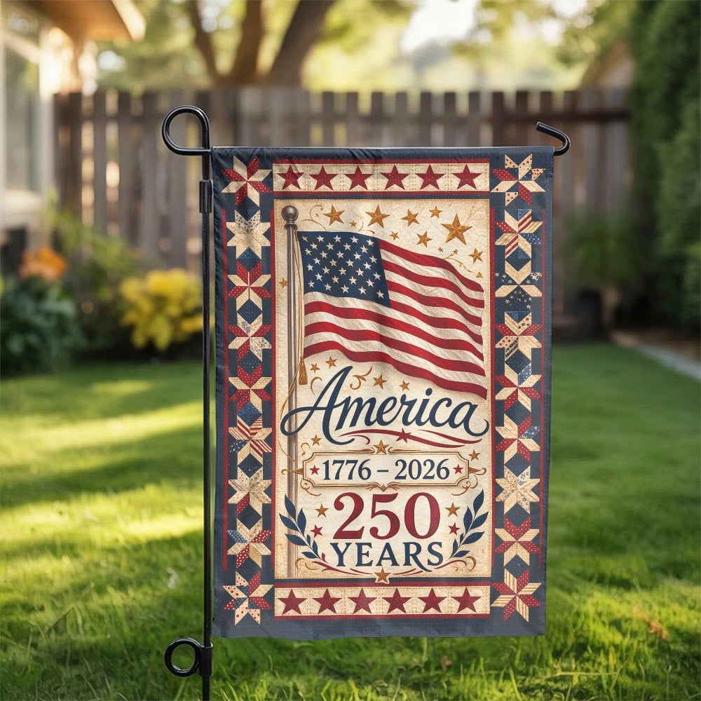 USA 250th Anniversary Garden Flag | Patriotic 1776-2026 America Decor | Weather-Resistant Polyester | Semiquincentennial Cele